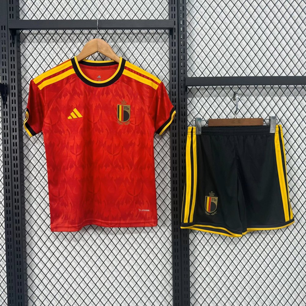 Kids 26-27 World Cup Belgium Home Soccer Jersey | short-sleeved | 百利原