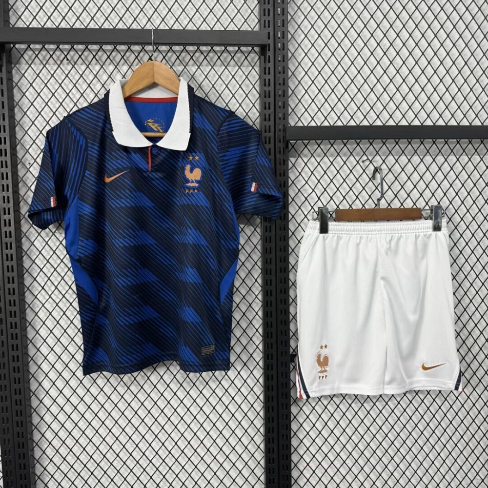 Kids 26-27 World Cup France Home Soccer Jersey | short-sleeved | 百利原