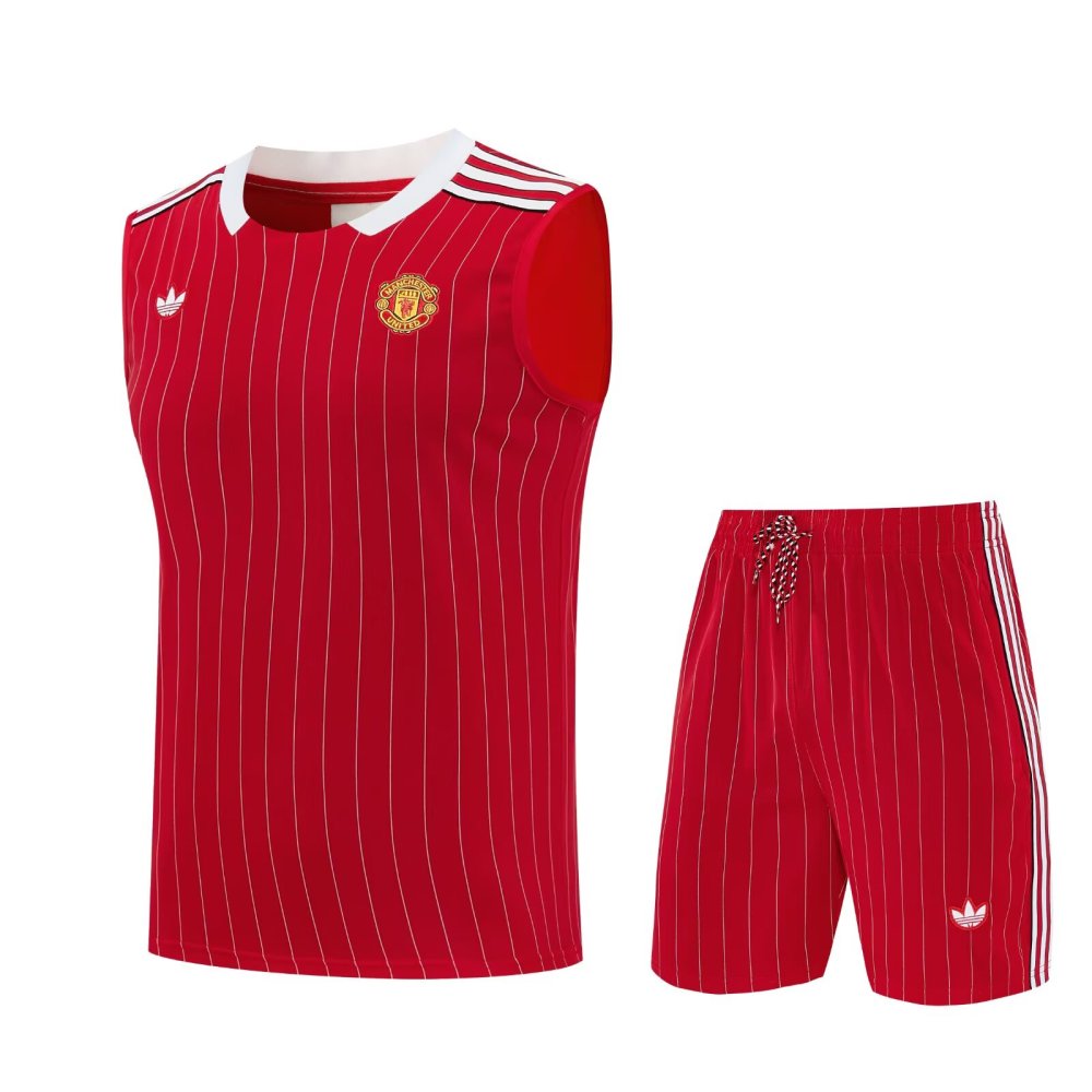 Manchester United retro style  adult set Shorts with pockets Thai version quality new style