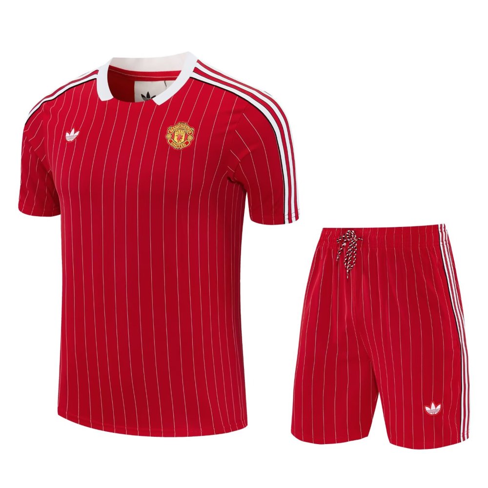 Manchester United short sleeves retro style  adult set Shorts with pockets Thai version quality new style
