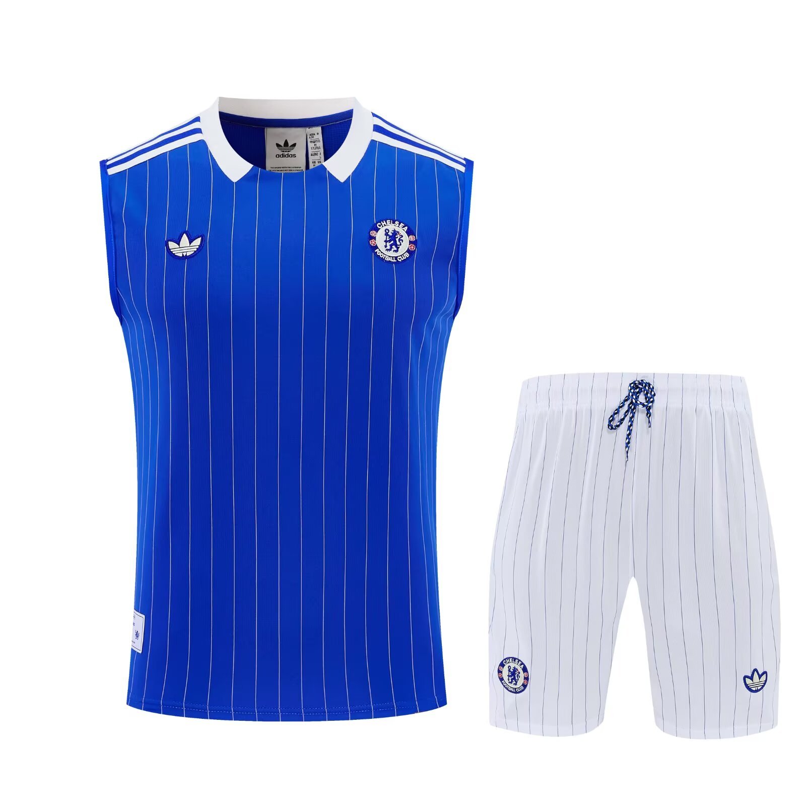 Chelsea retro style blue and white adult set Shorts with pockets Thai version quality new style