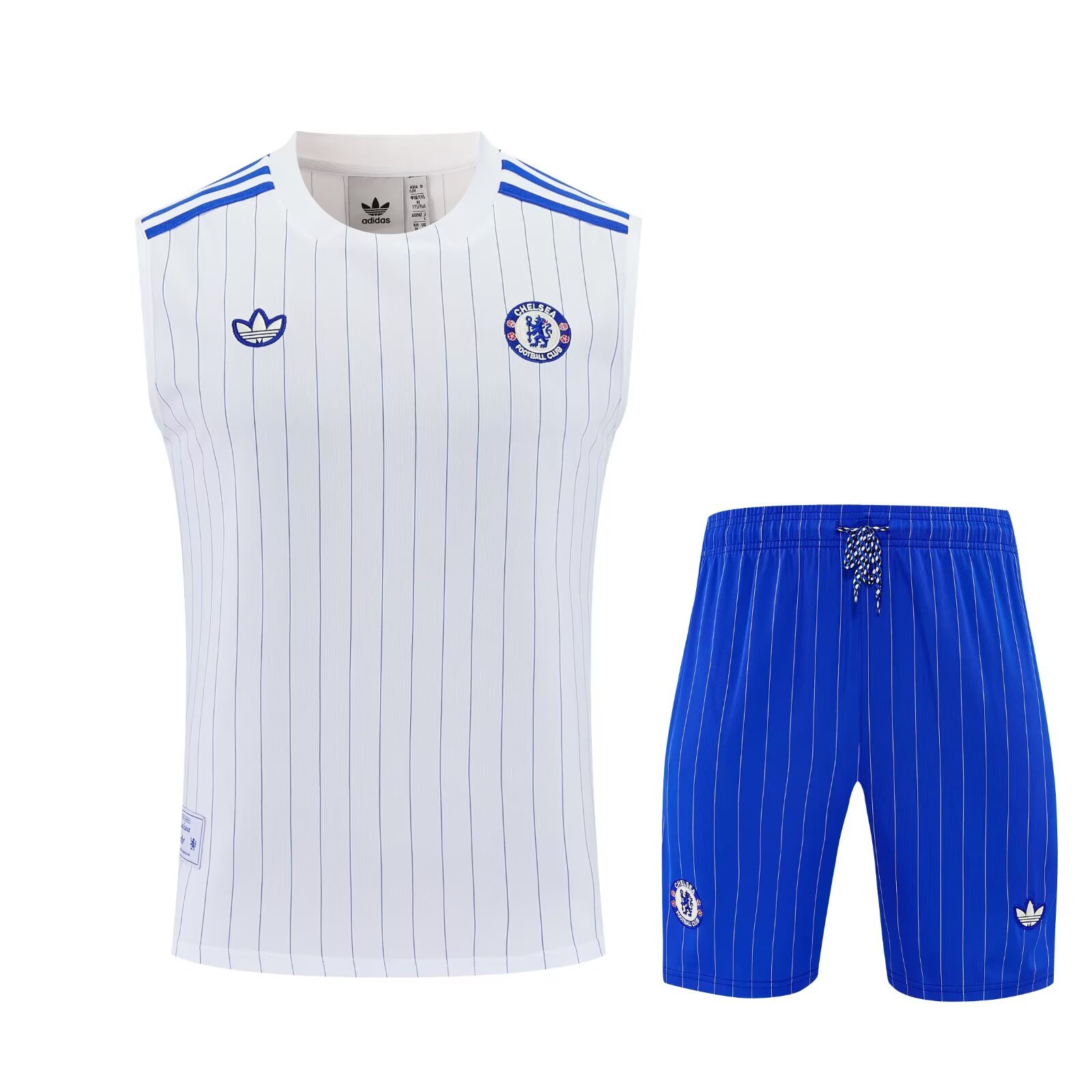 Chelsea retro style blue and white adult set Shorts with pockets Thai version quality new style