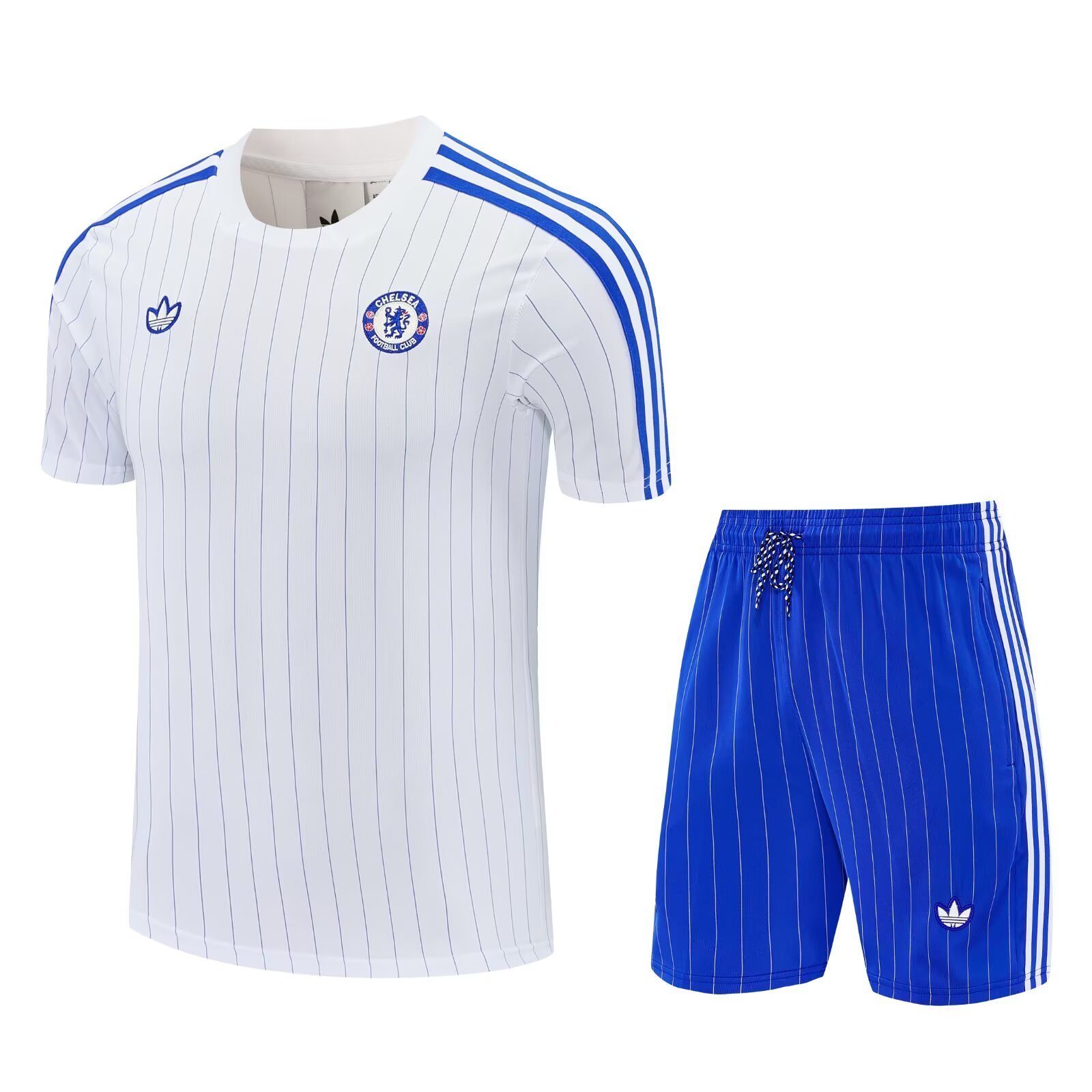 Chelsea short sleeves retro style blue and white adult set Shorts with pockets Thai version quality new style