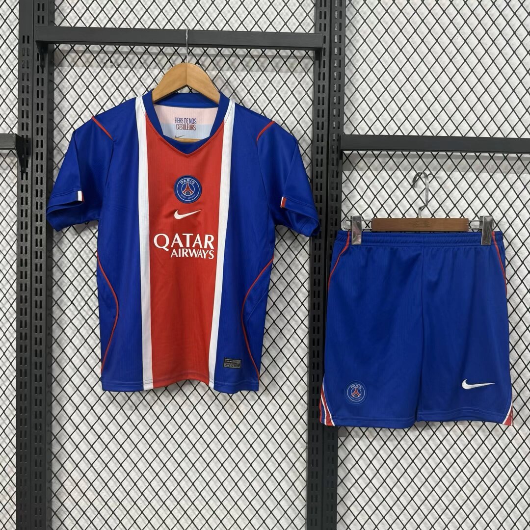 Kids 26-27 Paris Home  Soccer Jersey | short-sleeved