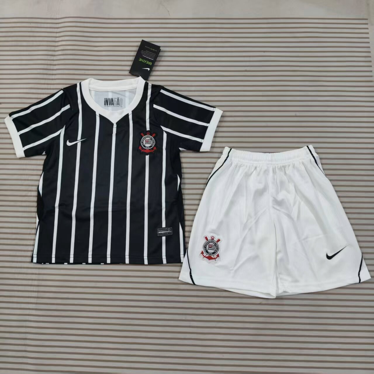 Kids 26-27 Corinthian  away Soccer Jersey | short-sleeved