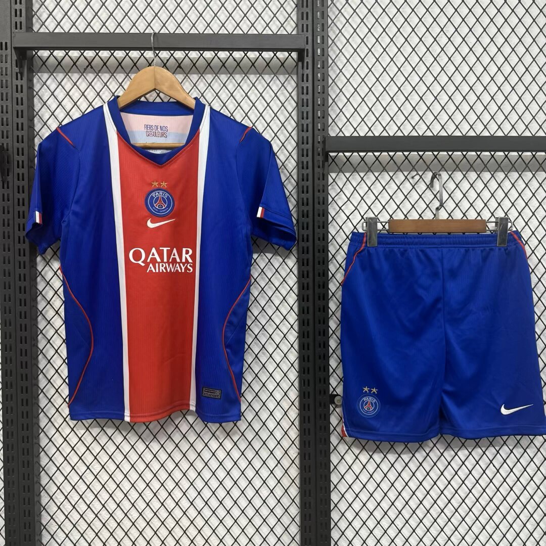 Kids 26-27 Paris home 2 stars Soccer Jersey | short-sleeved