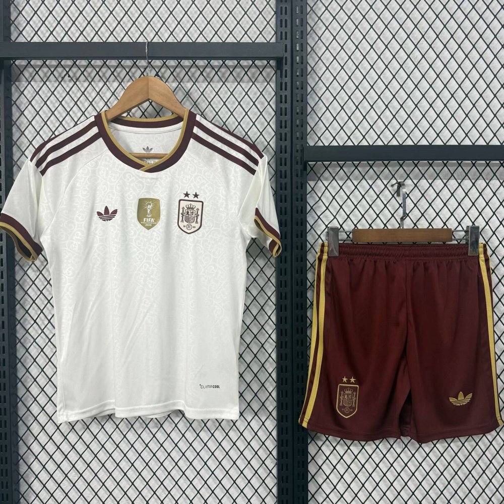 Spain  2026 Away  Kids Soccer Jersey | short-sleeved |  1042