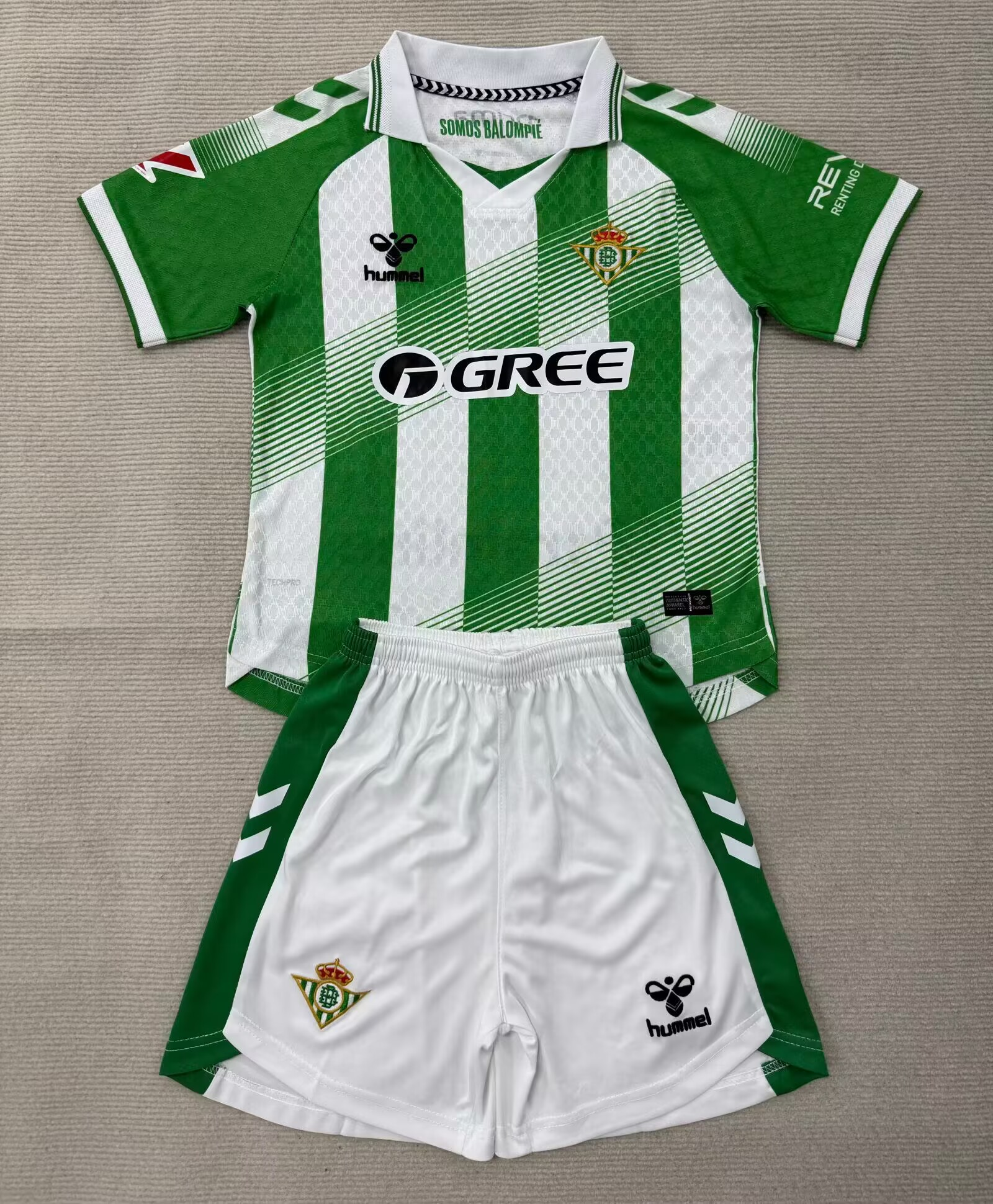 Kids 26 27 Real Betis home Soccer Jersey | short-sleeved