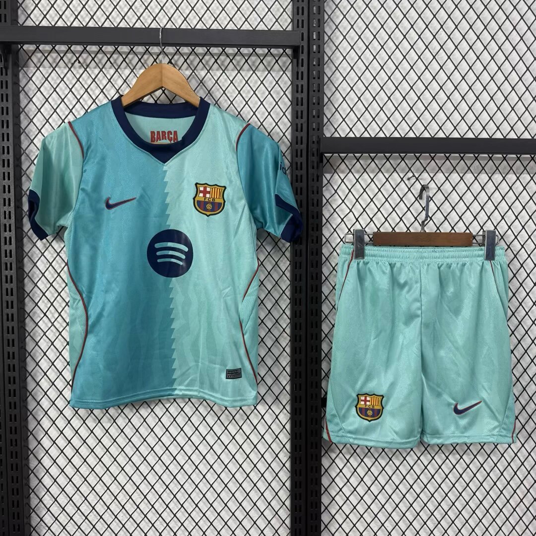 Kids 26 27 Barcelona Third Away  Soccer Jersey | short-sleeved