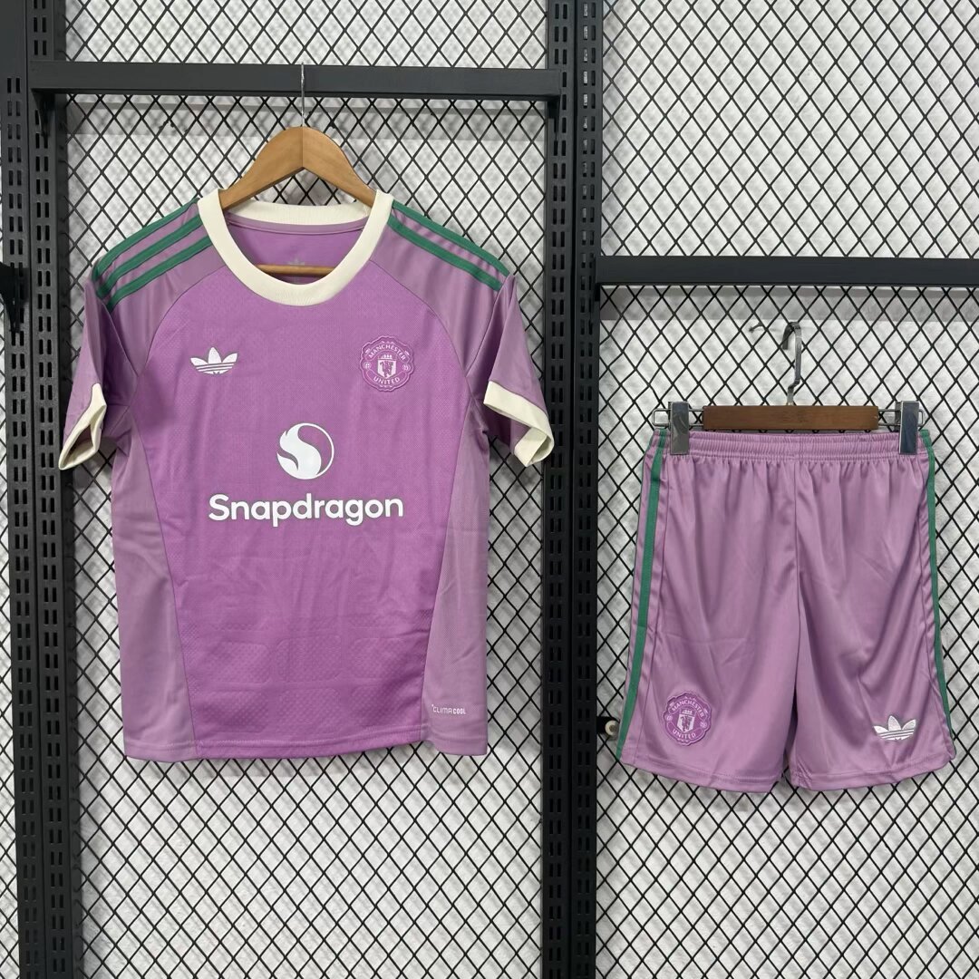 Kids 26 27 Manchester United Goalkeeper Soccer Jersey | short-sleeved