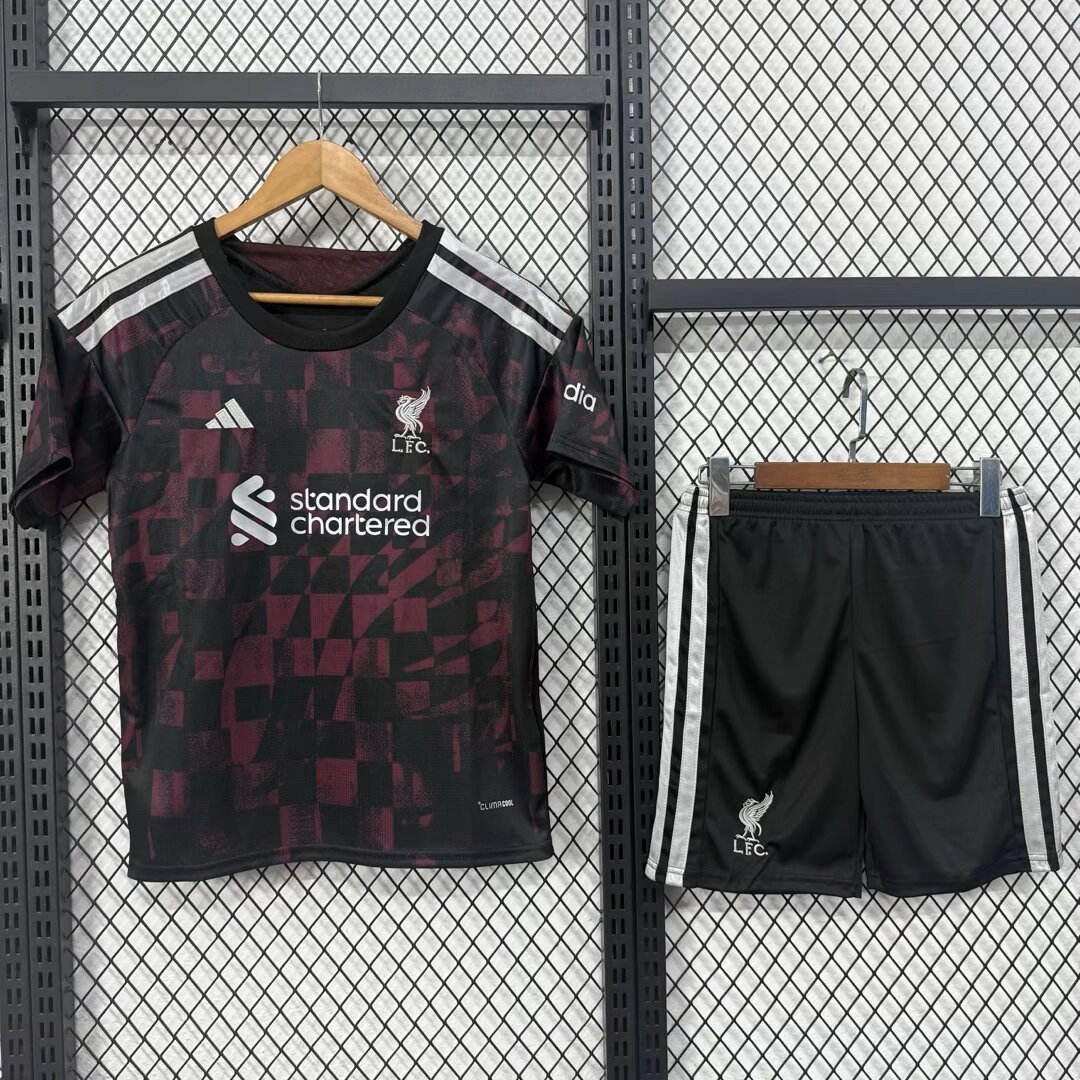 Kids 26 27 Liverpool Third Away  Soccer Jersey | short-sleeved