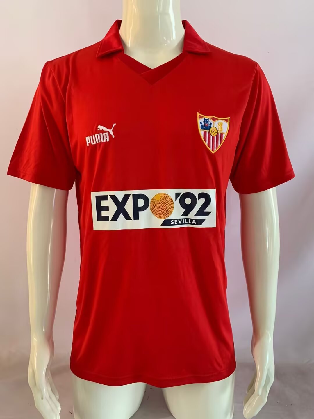 Retro  Seville 1987-1990 Away Jersey  | short-sleeved | red | [Retro Edition]  503