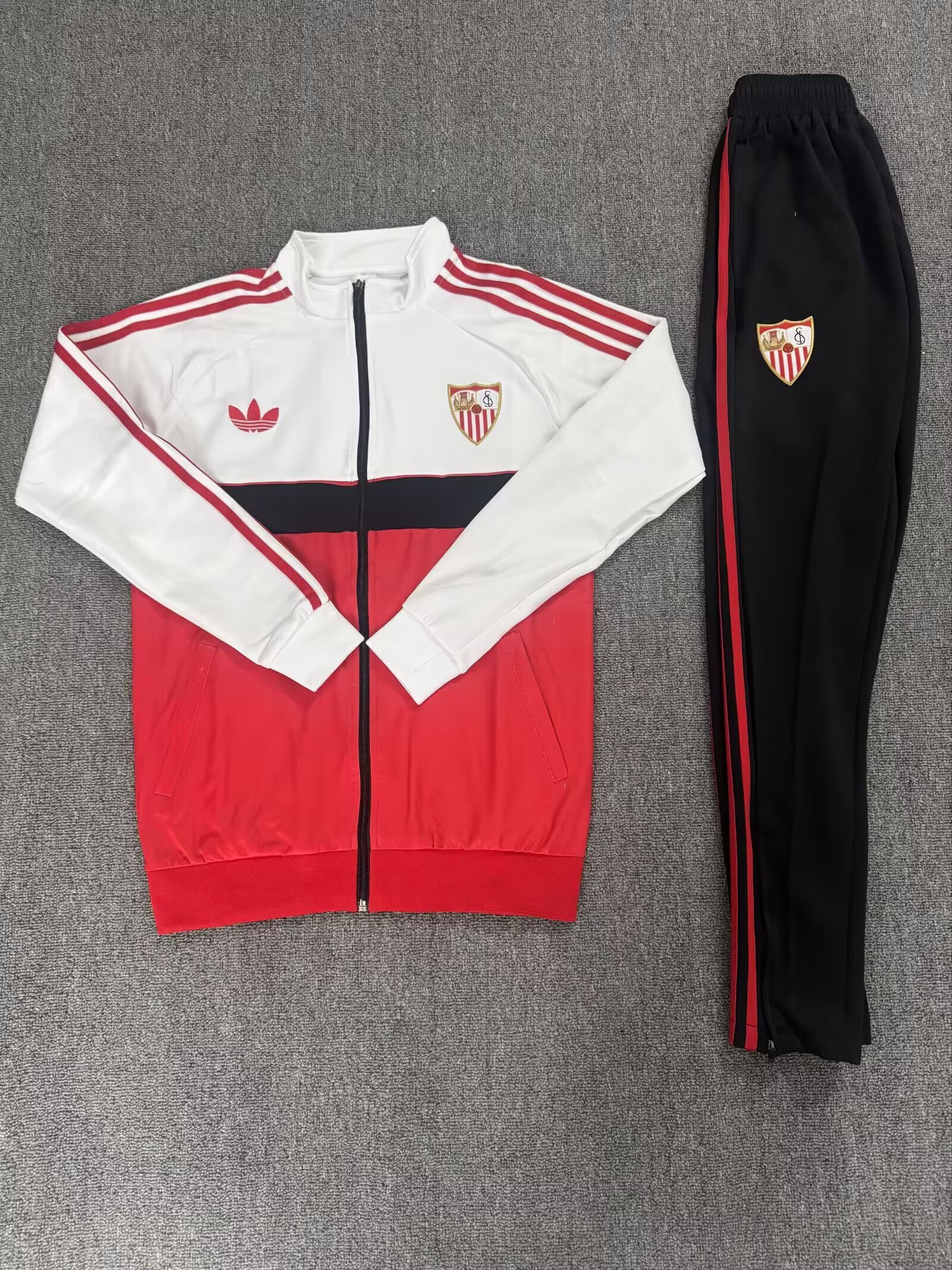 Seville red  white long sleeves Jacket suit S-2XL