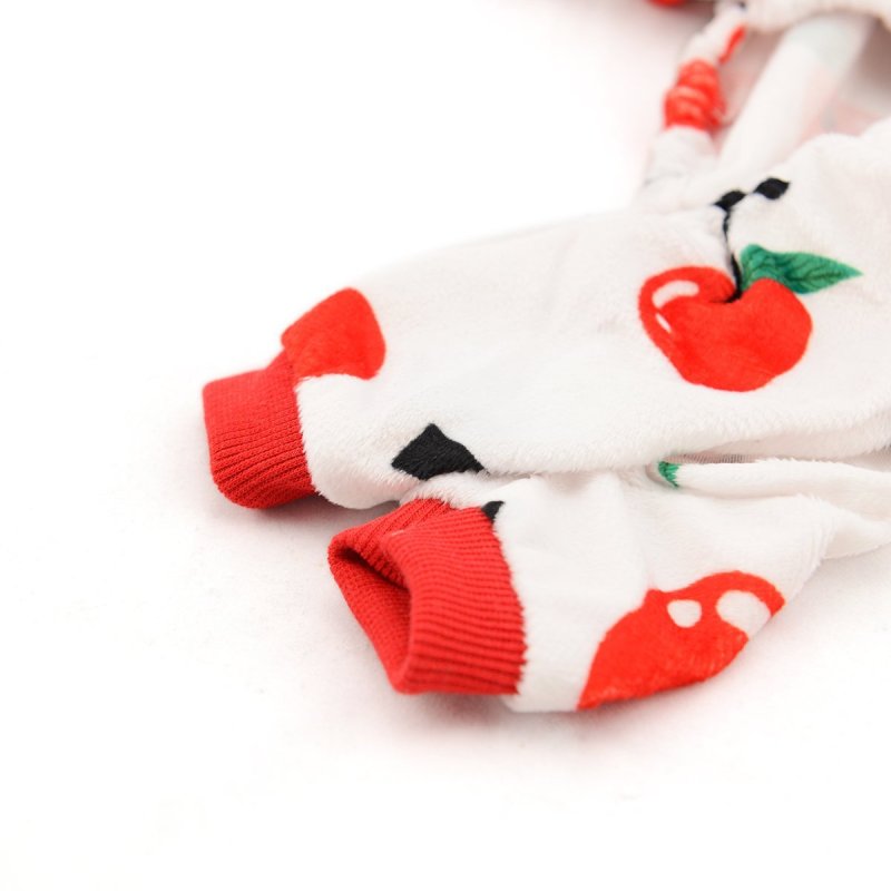 CuteBone Dog Pajamas Cute Cherry Dog Apparel Dog Jumpsuit Pet Clothes Onesie Pajamas P08(M size)