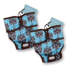 CuteBone Female Washable Elegant Floral Dog Diapers (Pack of 2) Durable Doggie Diapers Pet Pants D07