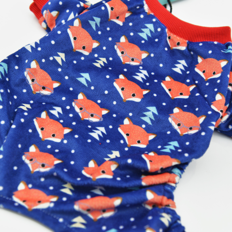 DarkBlue Fox Dog Pajamas