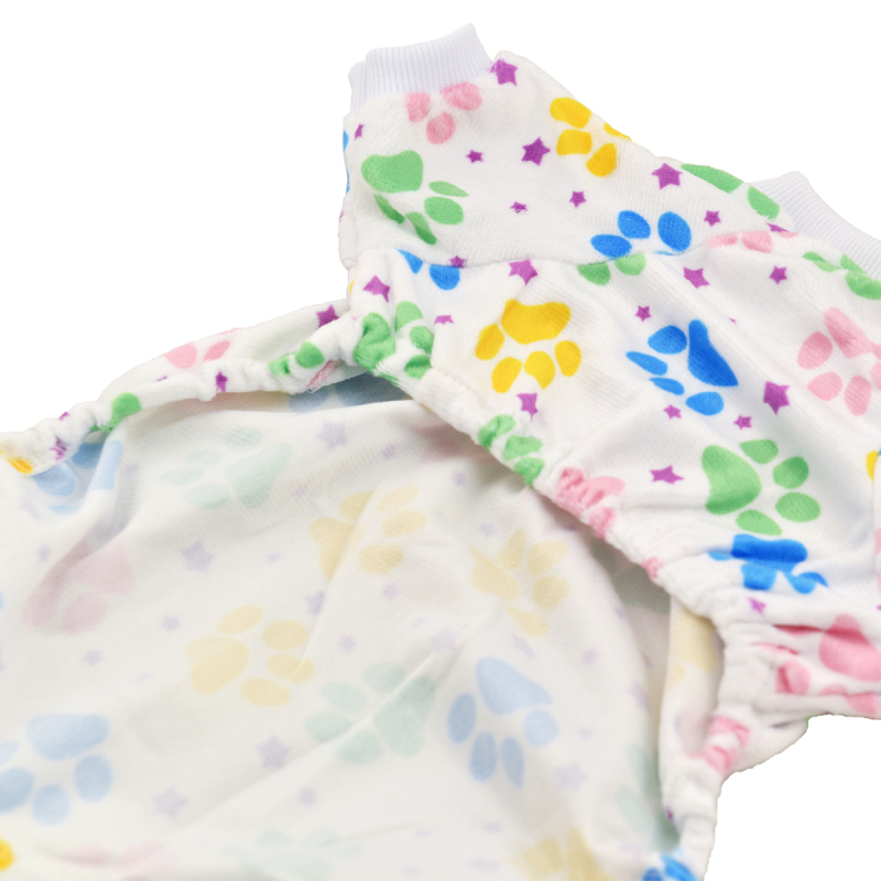 Colorful footprint dog pajamas