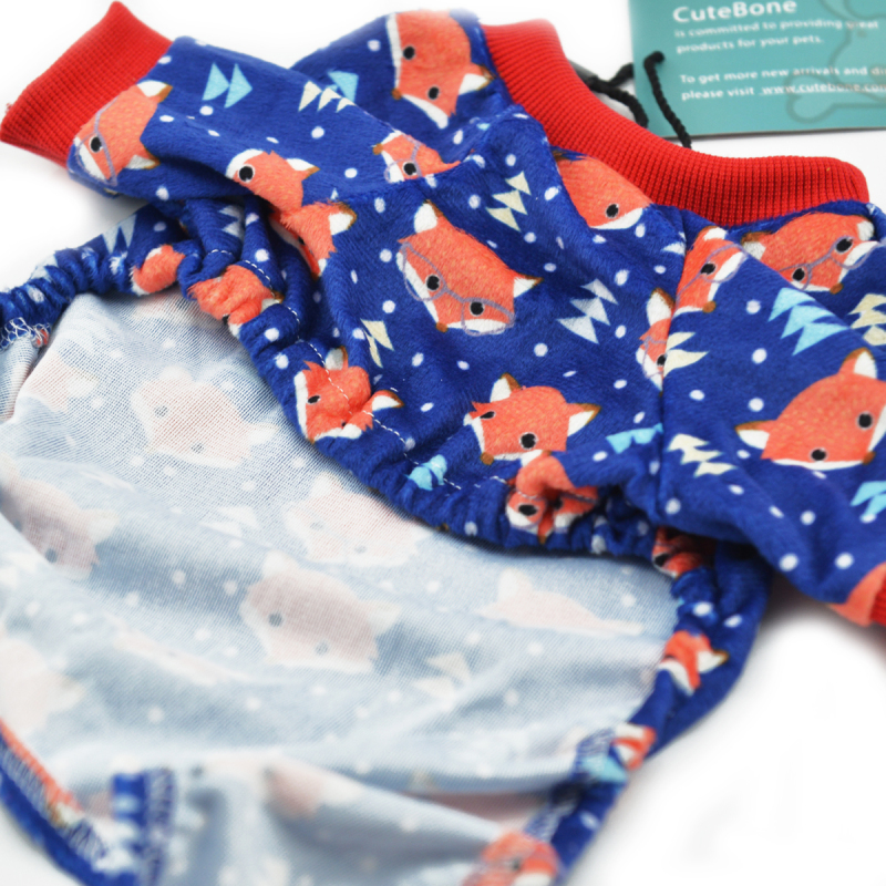 DarkBlue Fox Dog Pajamas