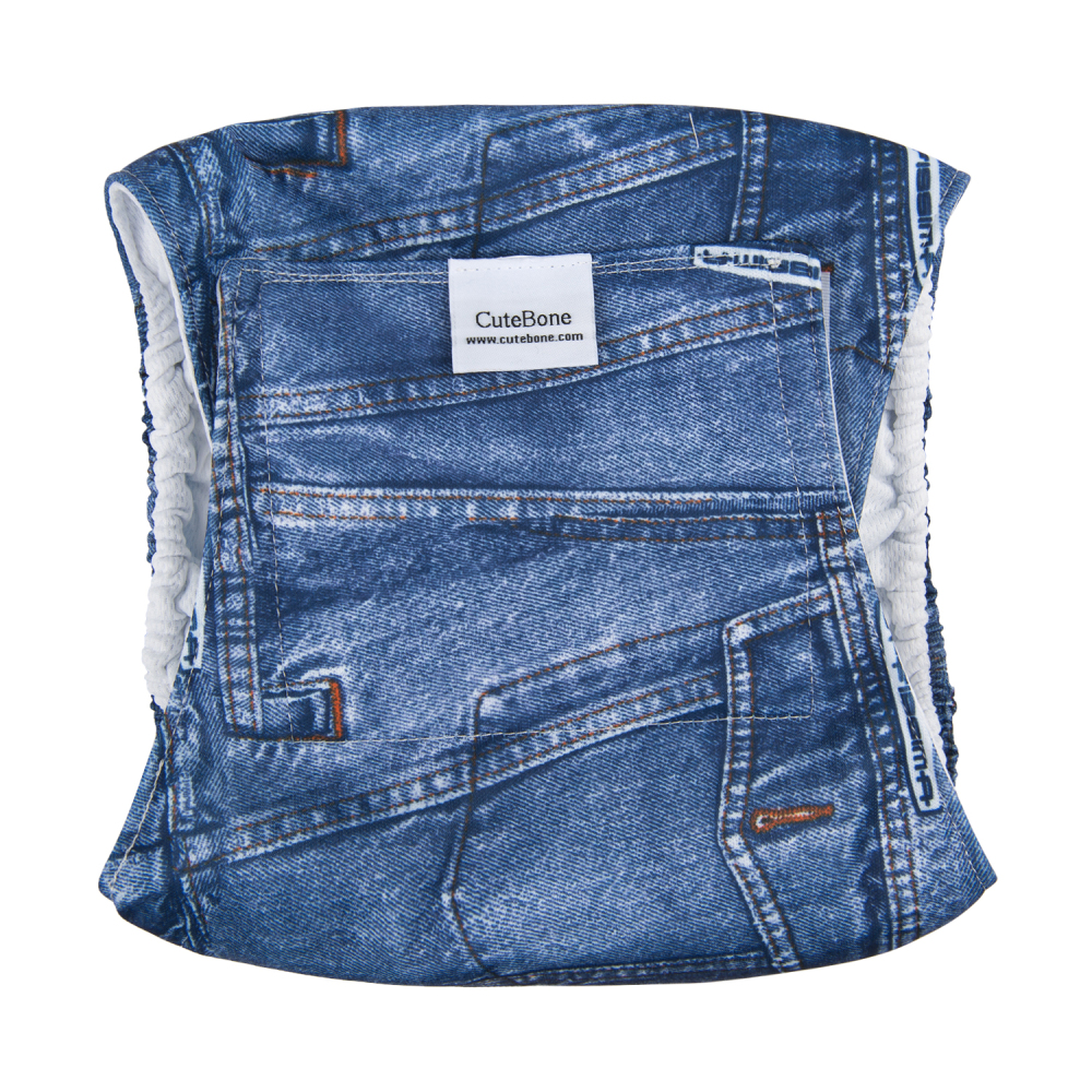 3pcs Washable Belly Bands for Male Dogs -- Skull & Jean & Strip