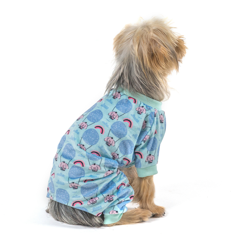 Colorful clouds &amp; Hot air balloon Dog pajamas-2 pcs