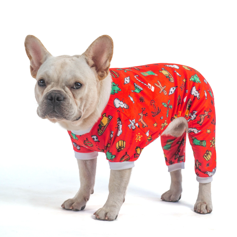 2 pack of Christmas Bells and Gloves Dog Pajamas