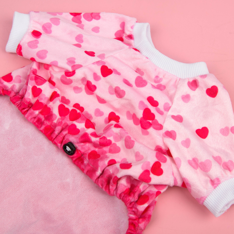 CuteBone Sweet Heart Pink  Dog Pajamas