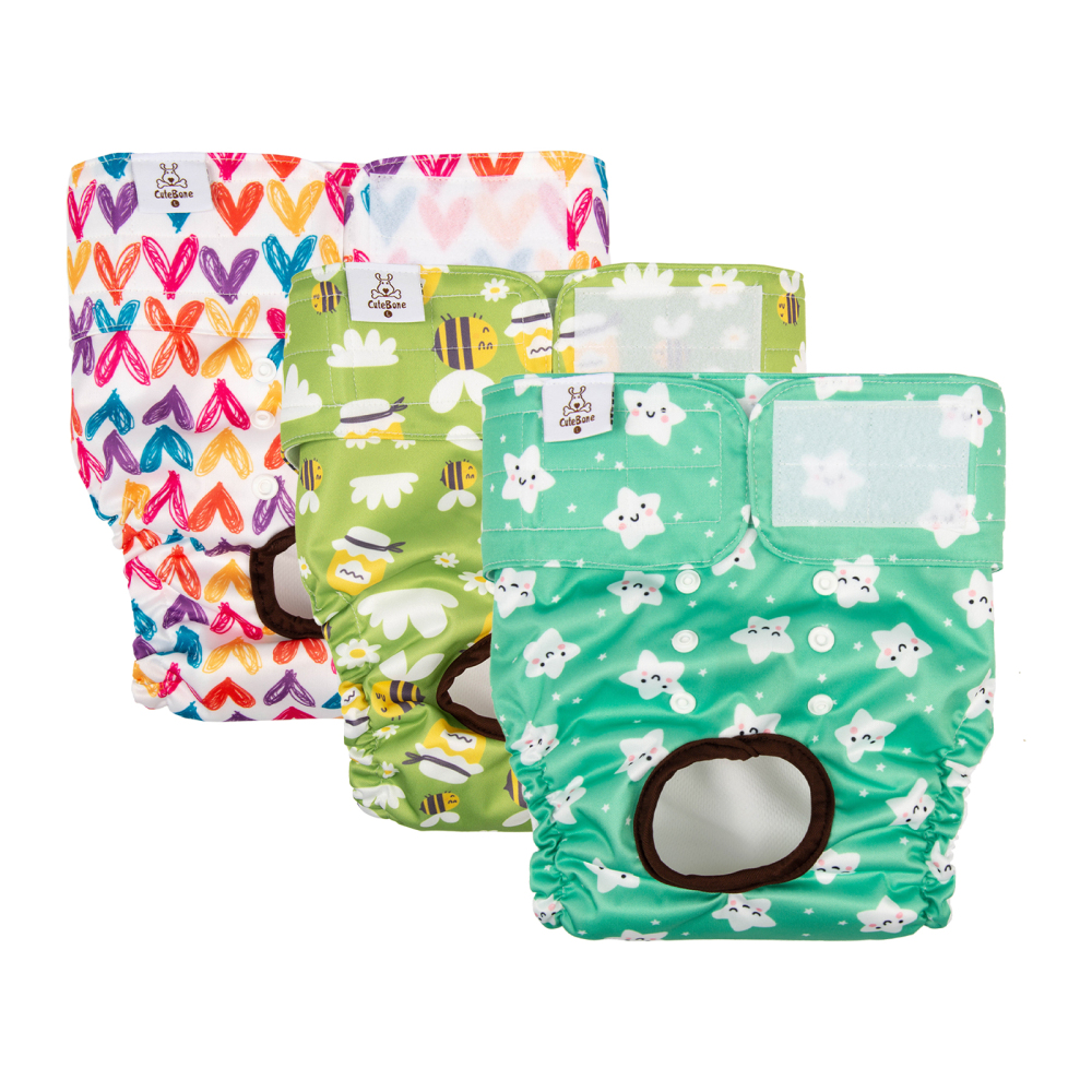 3 Pack Female Dog Diapers-Star&bee&love