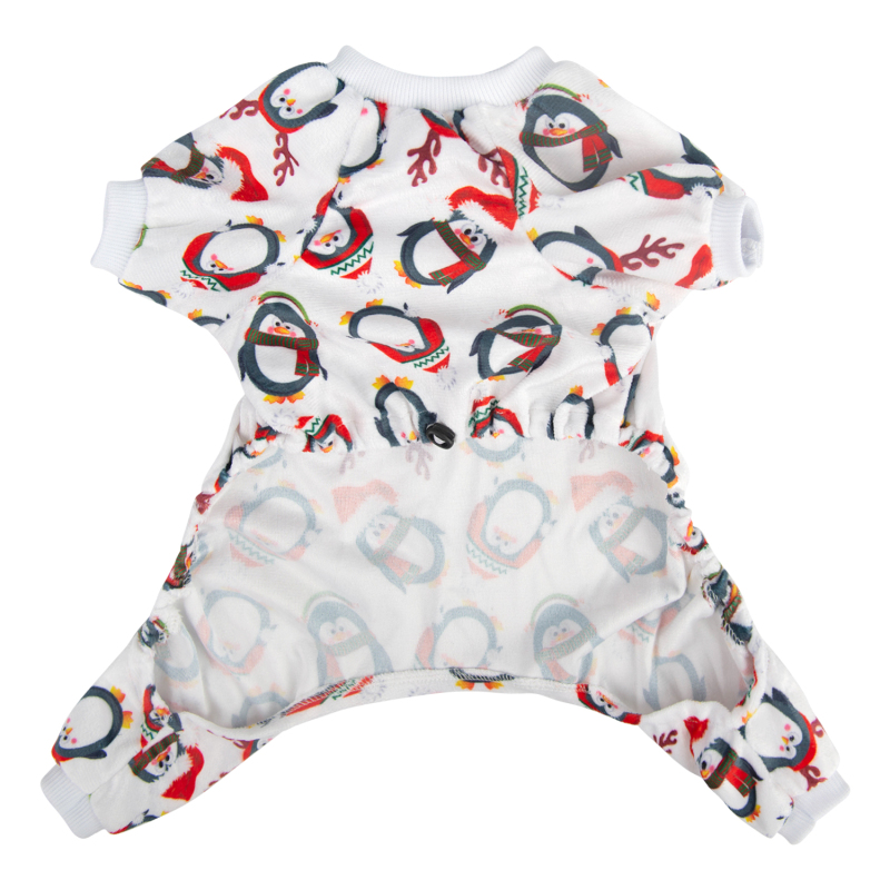 (Only Ship to US)Santa Penguin Dog Pajamas for Christmas and Holiday,White