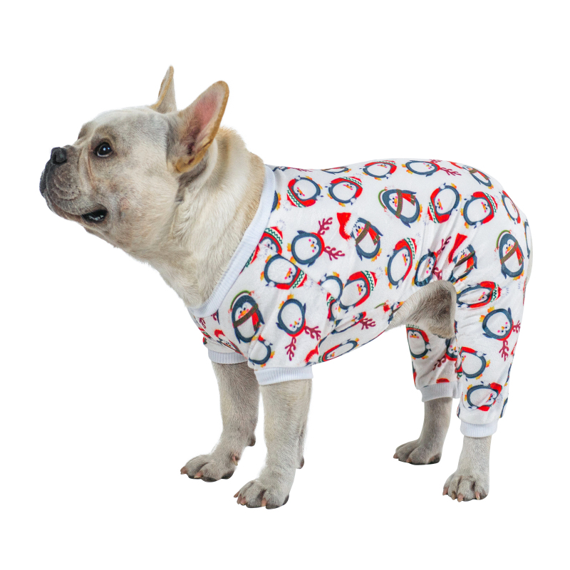 (Only Ship to US)Santa Penguin Dog Pajamas for Christmas and Holiday,White