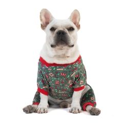 Santa Tree Dog Pajamas for Christmas and Holiday,Dark Green