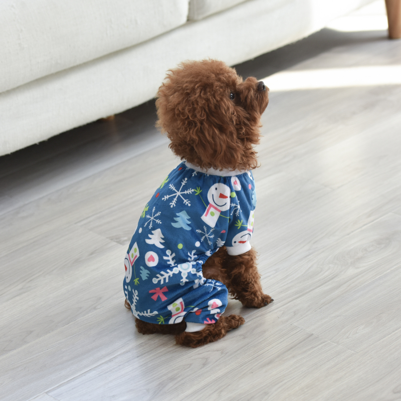 Christmas Snow Dog Pajamas-Blue