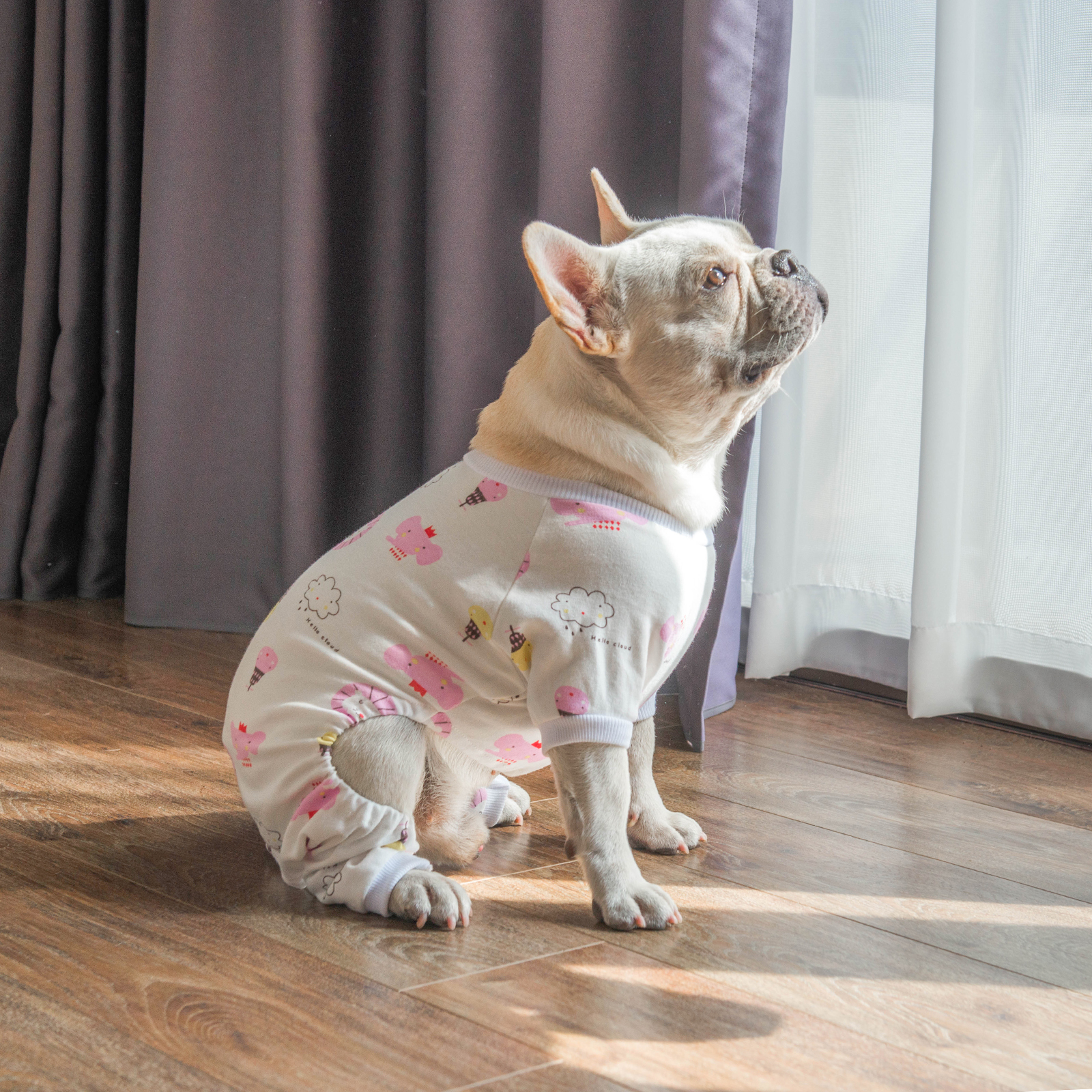 2 pack of Cotton Dog Pajamas - Rainbow&Clouds
