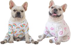 2 pack of Cotton Dog Pajamas - Rainbow&Clouds