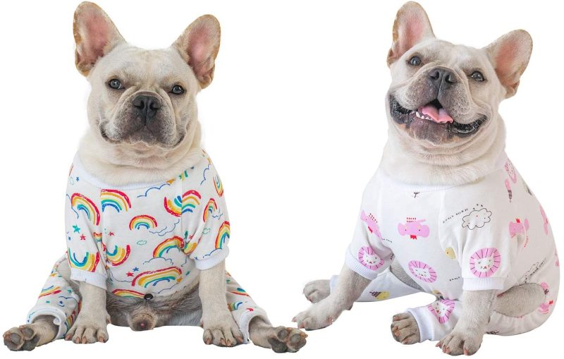 2 pack of Cotton Dog Pajamas - Rainbow&amp;Clouds