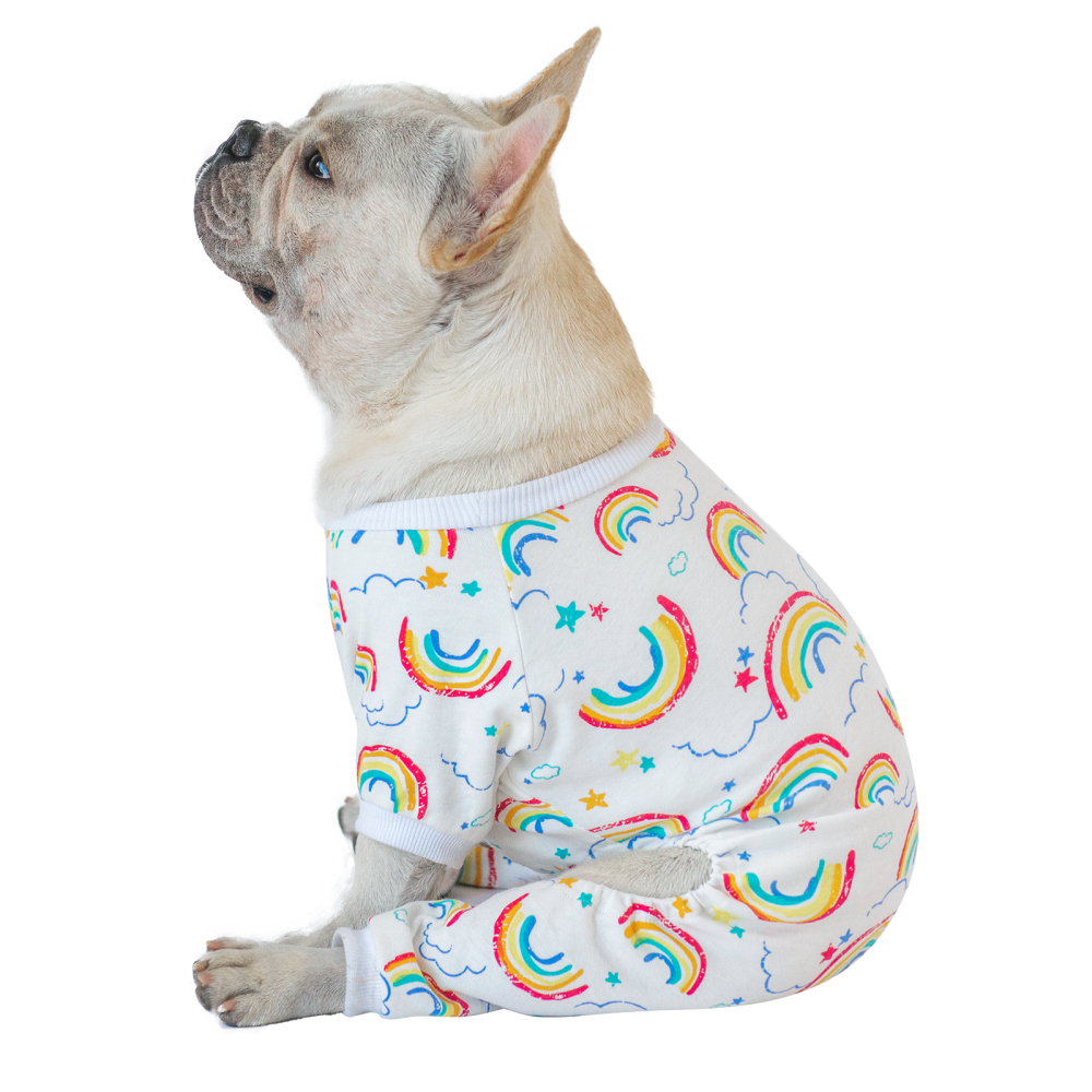 2 pack of Cotton Dog Pajamas - Rainbow&Clouds