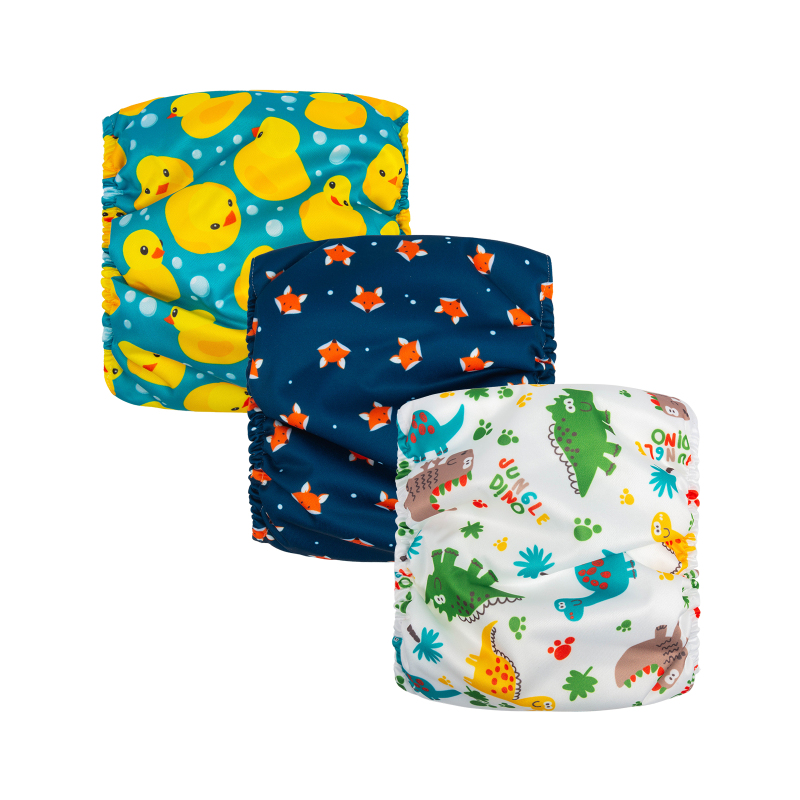 3pcs Washable Belly Bands for Male Dogs -- Duck&amp;Dinosaur