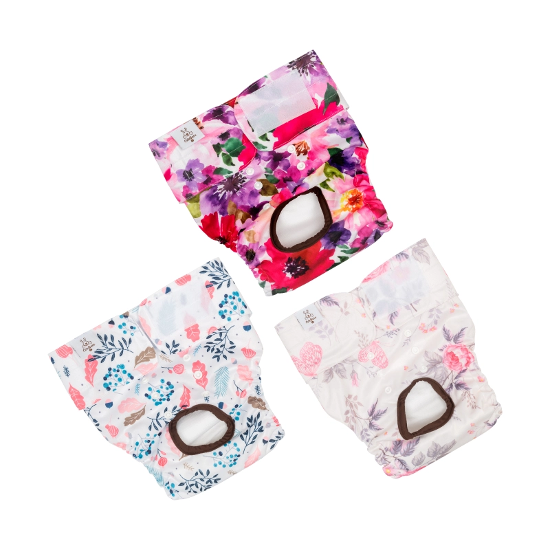 3 Pack Jungle Series Pink Female Dog Diapers