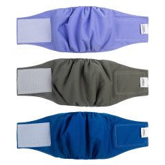 3pcs Washable Belly Bands for Male Dogs -- Purple&Grey&Blue