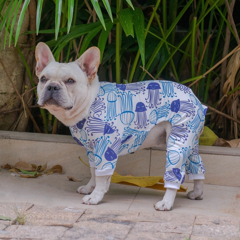 2 pack Cotton and Stretchy Dog Pajamas - Sharks &amp; Jellyfish