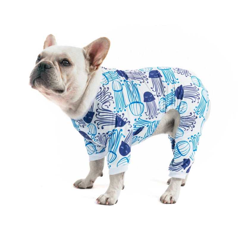 2 pack Cotton and Stretchy Dog Pajamas - Sharks &amp; Jellyfish