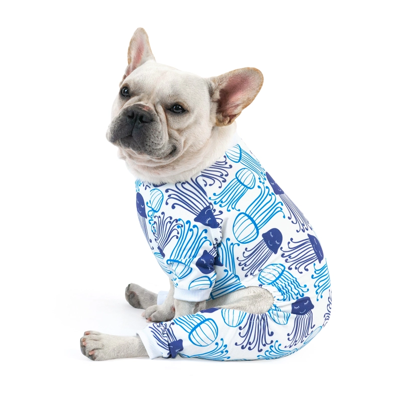 2 pack Cotton and Stretchy Dog Pajamas - Sharks &amp; Jellyfish