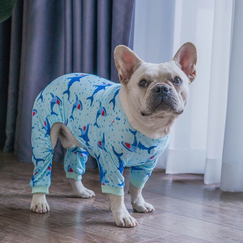 2 pack Cotton and Stretchy Dog Pajamas - Sharks &amp; Jellyfish