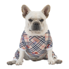 Cotton and Stretchy Dog Pajamas - Plaid 1