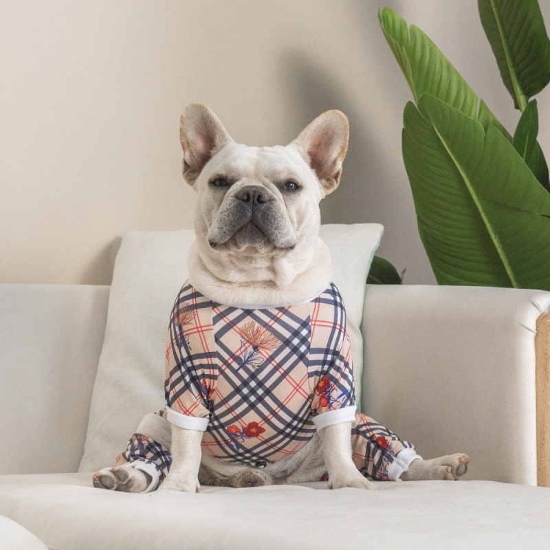 Cotton and Stretchy Dog Pajamas - Plaid 1