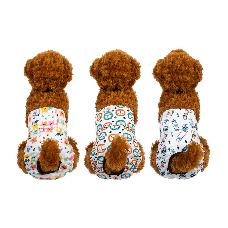 3 pack female dog diapers- Lion&amp;star&amp;skateboard