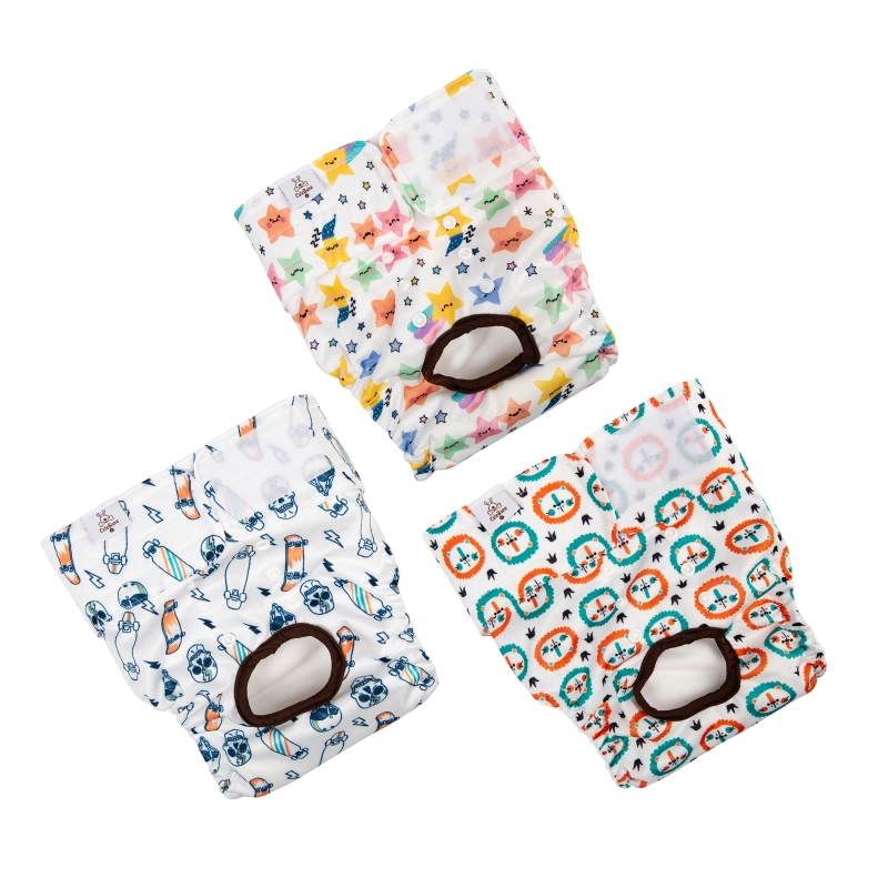 3 pack female dog diapers- Lion&amp;star&amp;skateboard