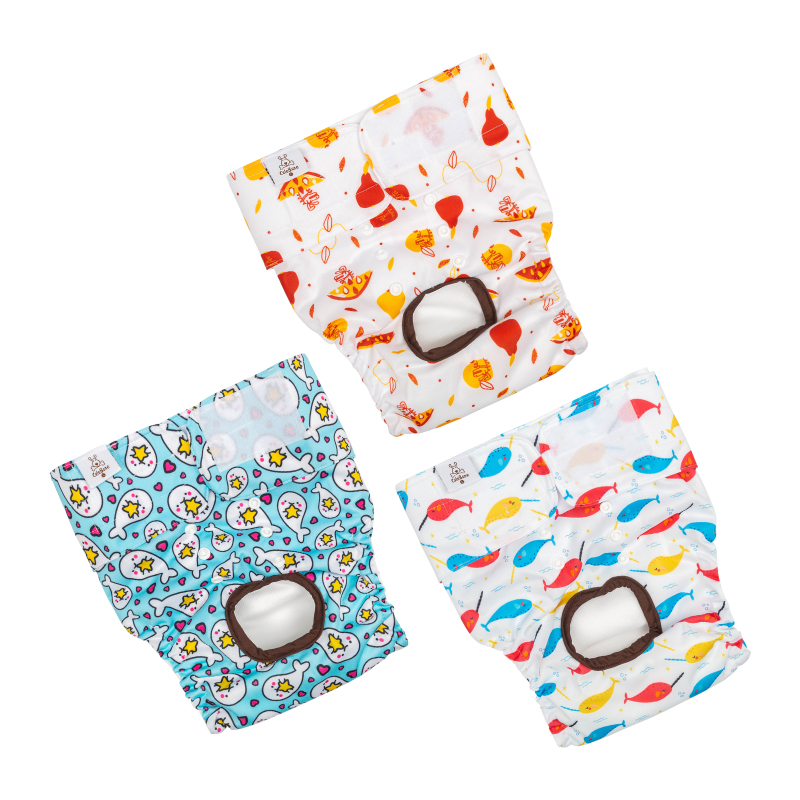 3 pack female dog diapers- Narwhals&amp;Pizza