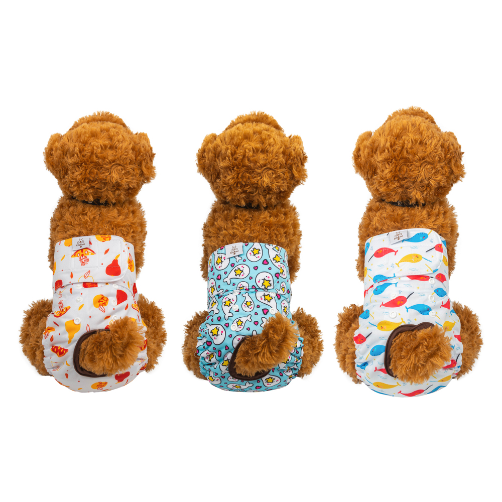 3 pack female dog diapers- Narwhals&Pizza