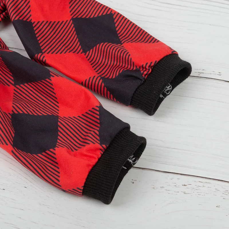 Cotton and Stretchy Dog Pajamas - Plaid Red