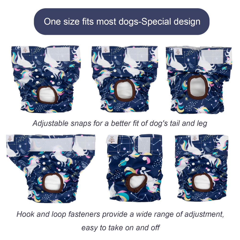 3 Pack Unicorn Pattern Female Dog Diapers